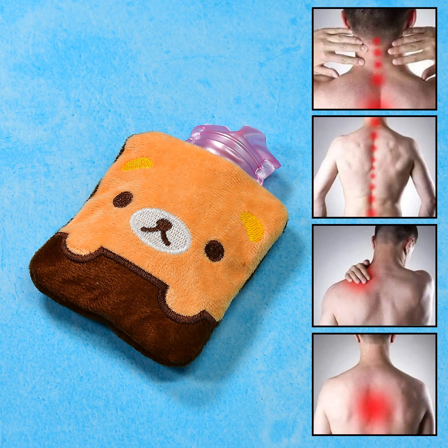 6527 Brown Panda Print Small Hot Water Bag With Cover For Pain Relief Neck Shoulder Pain And Hand Feet Warmer Menstrual Cramps. 6527 Brown Panda Print Small Hot Water Bag With Cover For Pain Relief Neck Shoulder Pain And Hand Feet Warmer Menstrual Cramps.